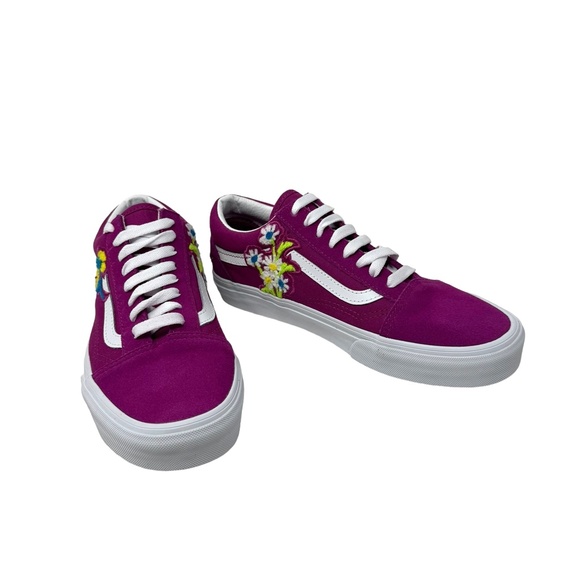VANS Old Skool Shoe Suede Floral Fuchsia Skate Sneakers Women's Size VN0A4BV5TPK - Picture 5 of 9